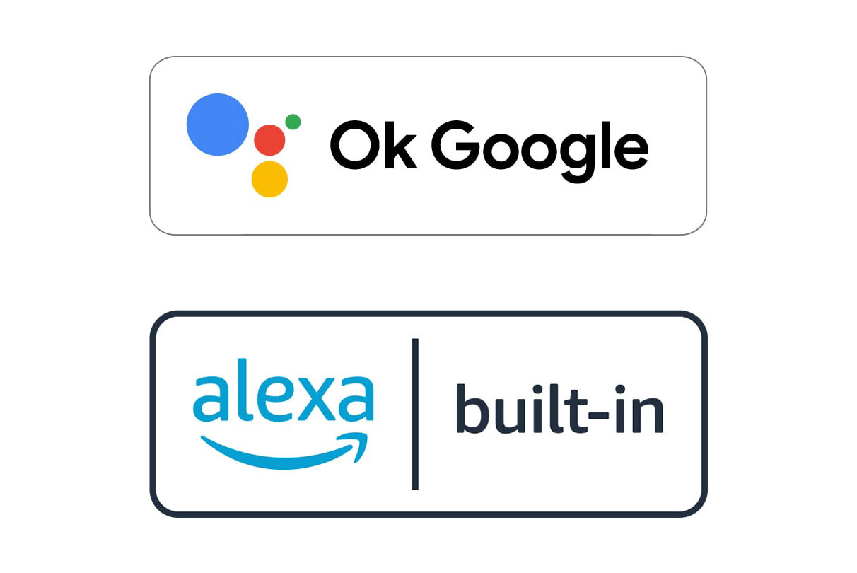 Logo OK Google i logo alexa built-in
