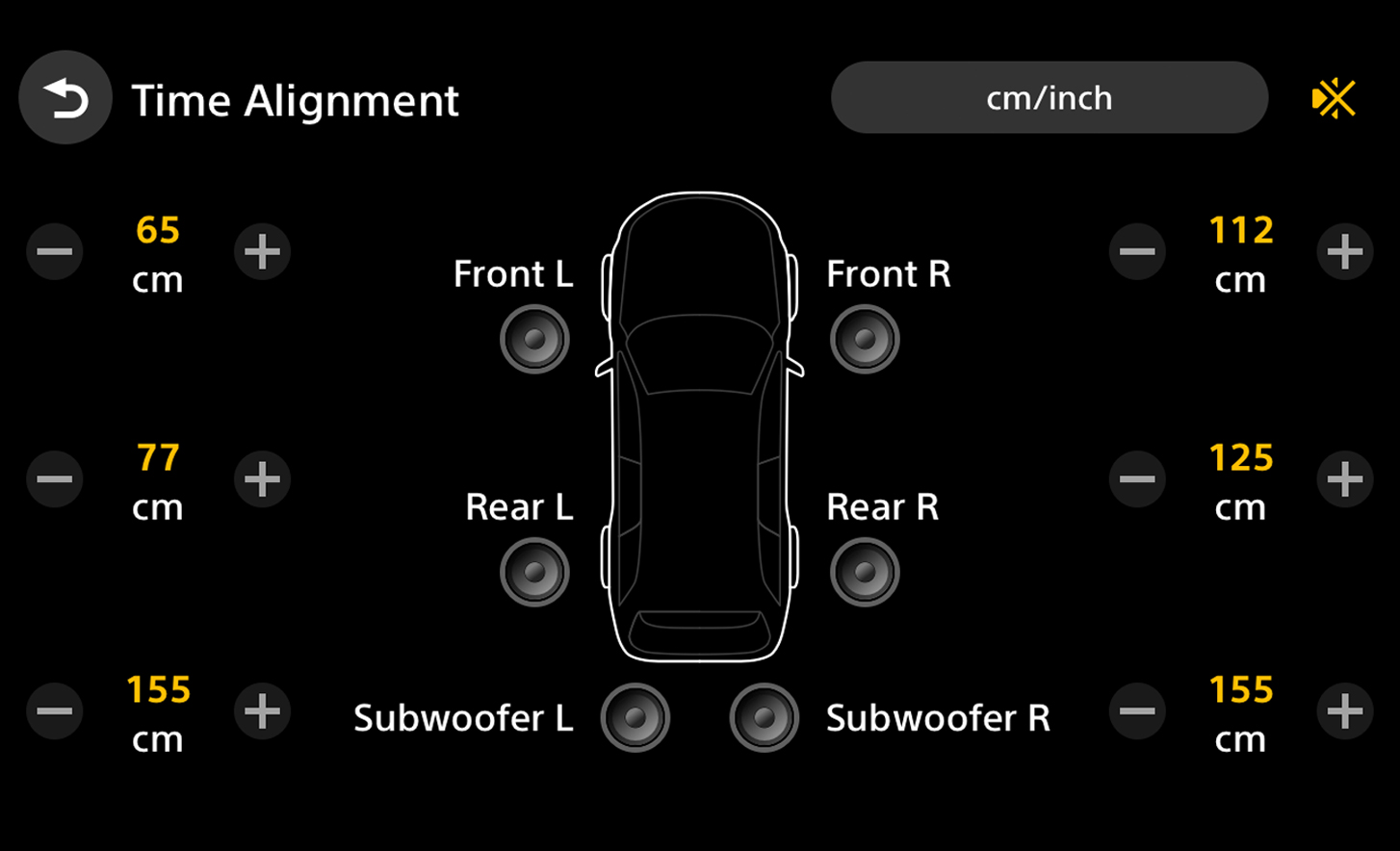 Przykładowy ekran funkcji wyrównywania różnic czasowych z dostępnymi opcjami