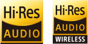 Logo Hi-Res AUDIO oraz Hi-Res AUDIO WIRELESS